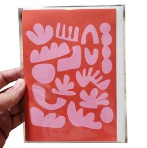 Minted "Simple Play" by Beth Vassalo Pink Red Blank Card Abstract Minimalist